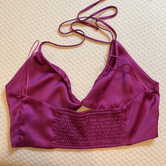 Garage Purple Keyhole Halter Blouse - Picture 2 of 3